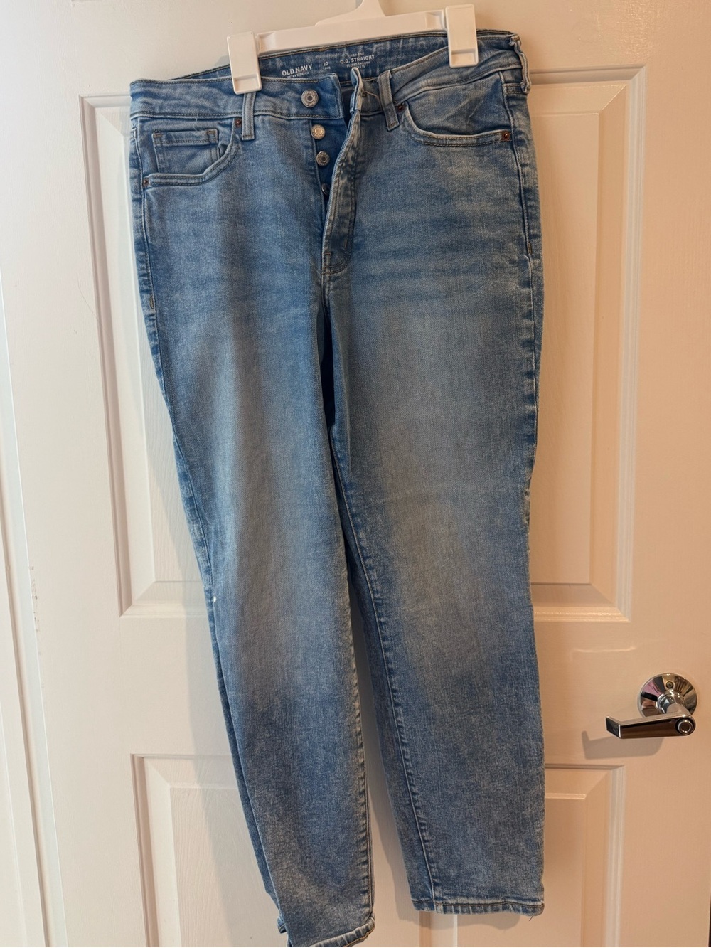 Old Navy Women's Light Blue Boyfriend Jeans with Button-Fly